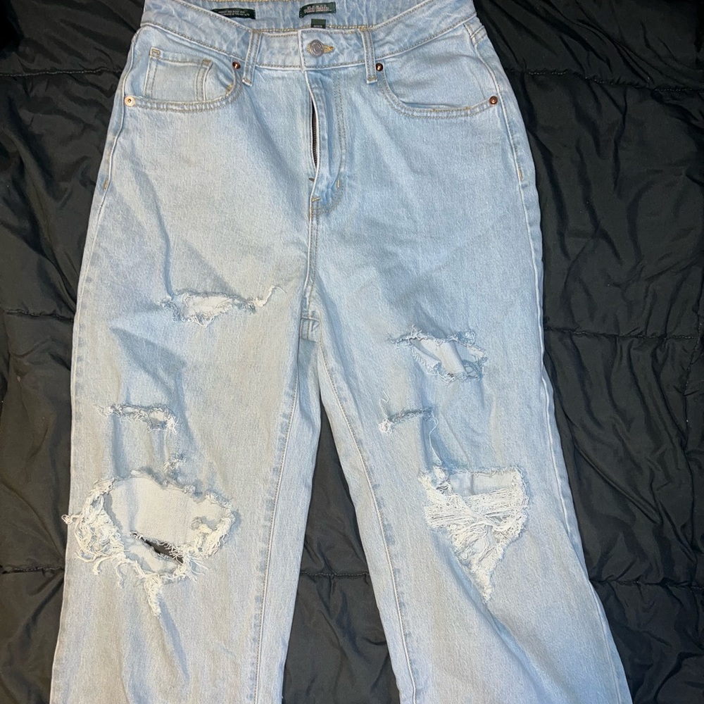 Wild Fable size 6 cropped distressed high rise baggy jeans